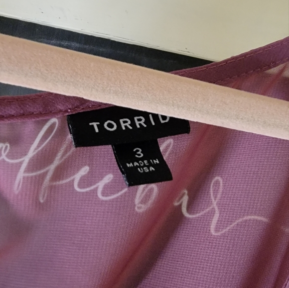 Ombre dusty rose to merlot blouse 3x Torrid - Picture 3 of 3